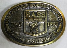 Fishing Vintage Belt Buckle 1992 Bass Anglers Sportsman Society USA Made