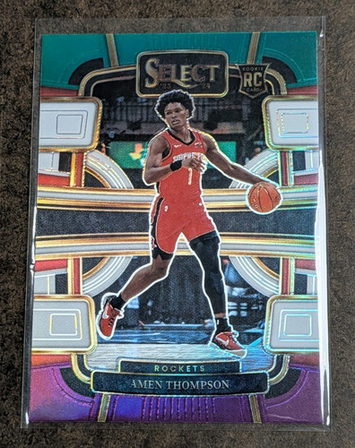 Panini 2023-24 Select Amen Thompson #96 Green/White/Purple Prizm RC Rockets