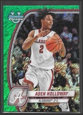 2024-25 Bowman Basketball Aden Holloway Green Shimmer Alabama