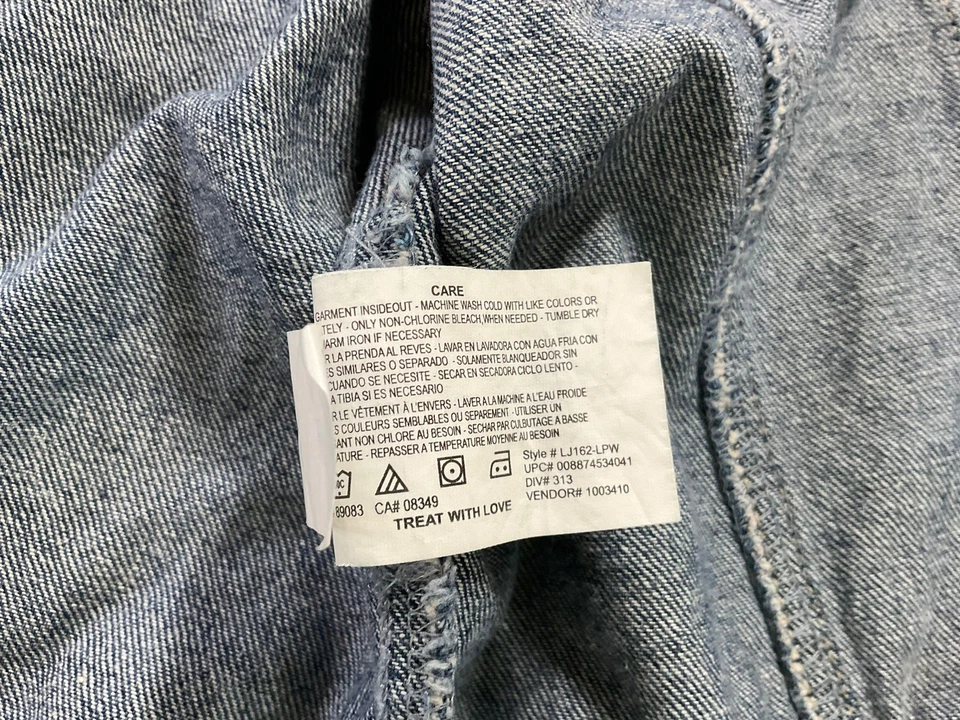 Vtg Y2K LEI American Flag Denim Cropped Vest Size Medium Festival - Image 4 of 4