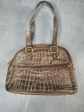 Whiting Davis Gold Metal Mesh Purse / Bag Leather Straps