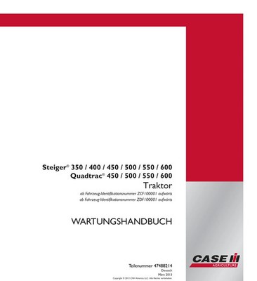 Case Steiger 350 400 450 500 550 600 Traktor Reparatur Werkstatthandbuch PDF