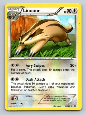 Linoone 112/160 Uncommon Primal Clash Pokemon Lightly Played