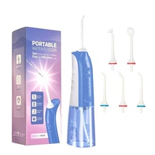 Cordless Rechargeable Water Dental Flosser 3 Modes Oral Irrigator with 5 Tips