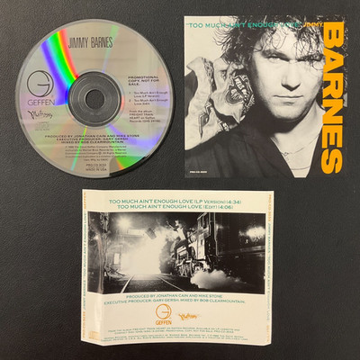 1988 Jimmy Barnes: Too Much Ain't Enough Love EX Single PROMO CD w/Inserts VTG!