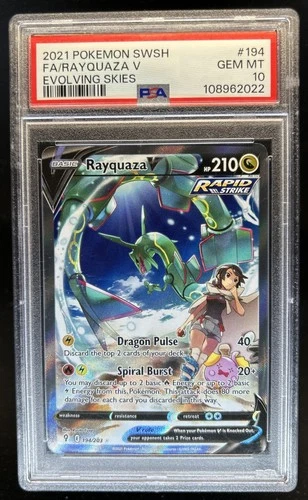 2021 Pokemon SWSH Evolving Skies Rayquaza V #194/203 PSA 10 GEM MINT