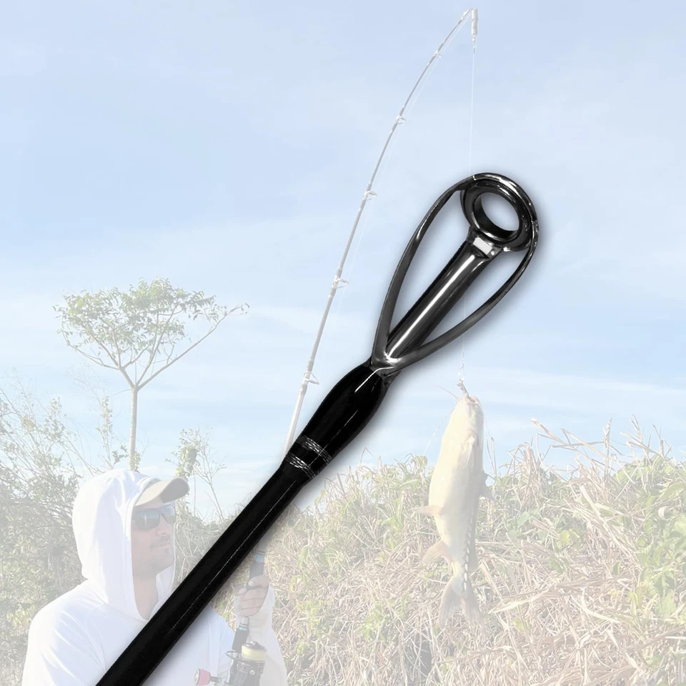 Caña giratoria de 3 piezas caña de pescar giratoria pesada caña de pescar portátil carbono S... Foto 4 de 4