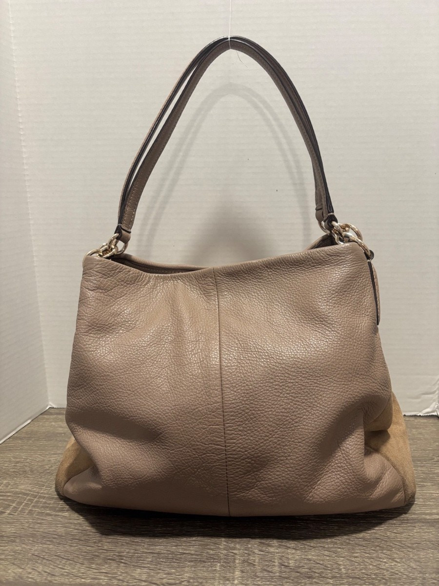 Coach Madison Phoebe Pebbled Leather and Suede Hobo Shoulder  display picture 3
