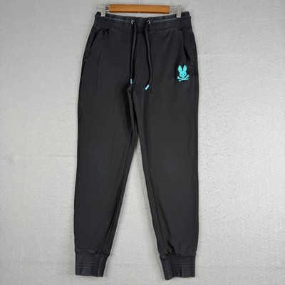 Psycho Bunny Jogger Sweatpants Men's XS 28x26 Black Blue Logo