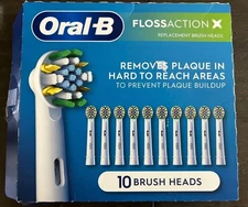Oral B Flossaction X Toothbrush Replacement X-Shaped Brush Heads - 10 Pack