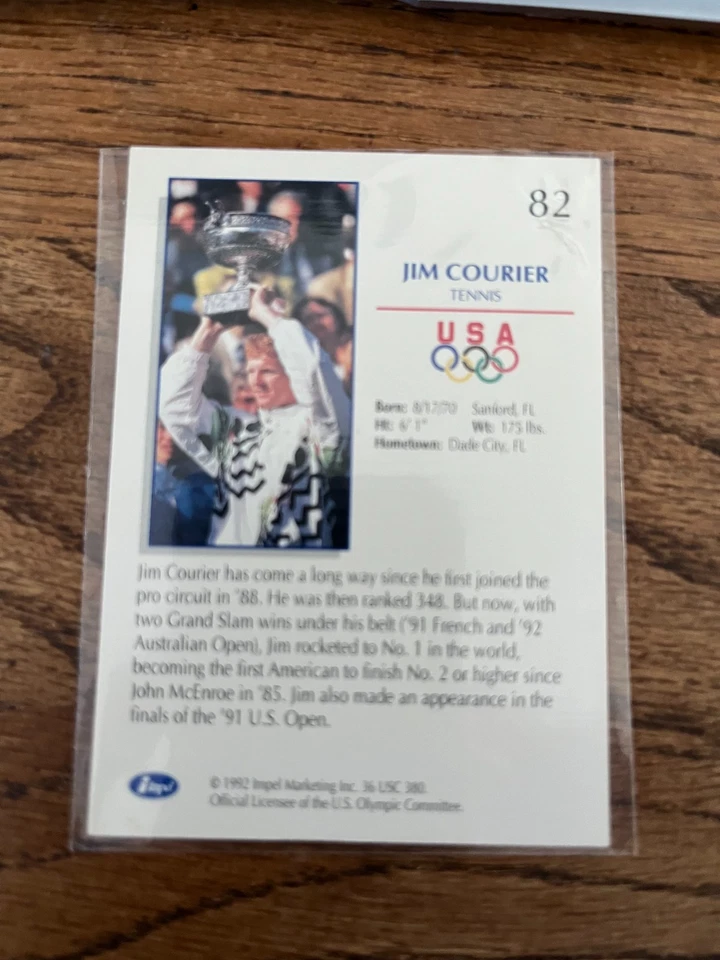Impel 1992 Juegos Olímpicos de Estados Unidos Jim Courier Foto 3 de 3
