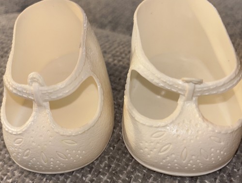 Vintage Cabbage Patch Kinder/Puppe weiße Sandalen Schuhe CPK 112