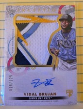 2022 Topps Inception Vidal Brujan #IAJP-VB Autograph Jumbo Patch RC /125 - Rays