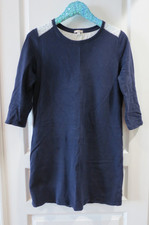 GAP 100% Cotton Navy Blue 3/4 Sleeve Pullover Knee Length Shirt Dress Size M