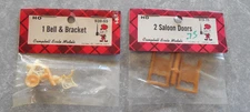 WESTON, CAMPBELL SCALE MODELS, HO, LOT OF 2, 1 BELL & BRACKET, 2 SALOON DOORS!