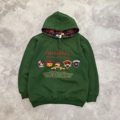 90s Vintage Universal Studios Hollywood Embroidered Hoodie Size M Green