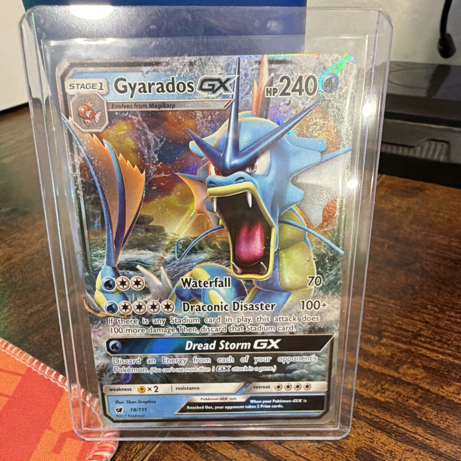 Pokemon TCG Gyarados GX 18/111 SM Crimson Invasion Holo GX 240 HP 2017