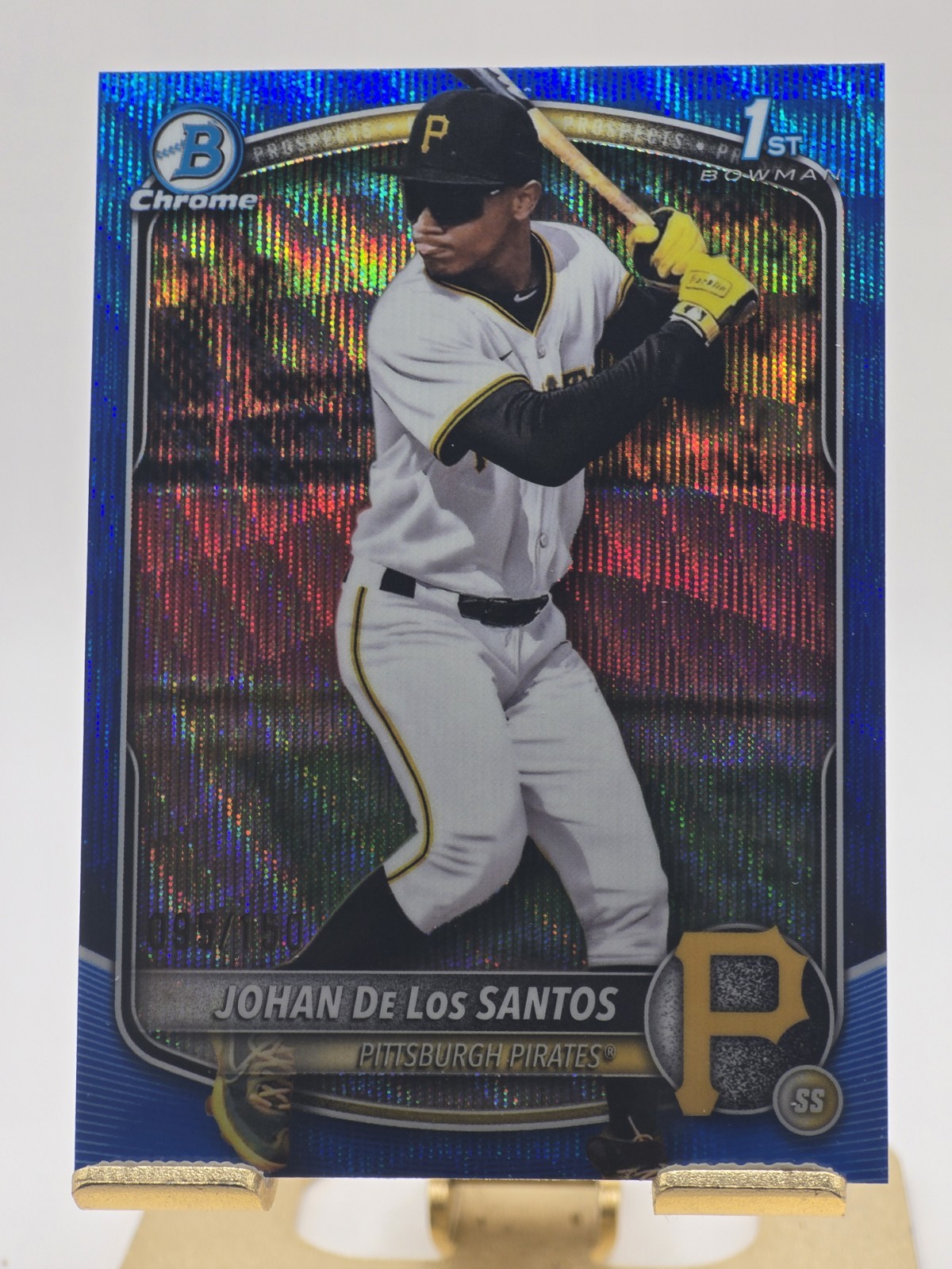 2025 Bowman Chrome /150 Johan De Los Santos Blue Geometric Refractor 1st