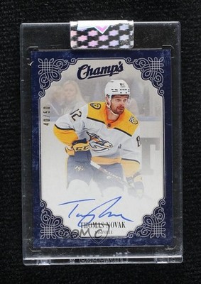2023-24 Upper Deck Clear Cut Champs Blue 40/50 Thomas Novak #C-TN Auto 2oh