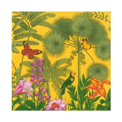 Paradise Garden Canary Caspari Papiertisch Lunch Servietten 33 cm quadratisch 3-lagig