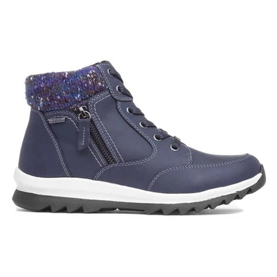 Lunar Womens Boots Blue Adults Ladies Ankle Navy Knitted Warm Lined Buttermere