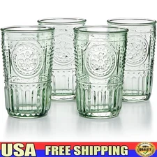 Victorian Tumbler Glasses Set Elegant Drinkware Break Resistant Dishwasher Safe