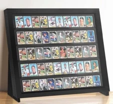 Trading Card Display Case 50 Ungraded USA Tabletop Sport Wood Show Stand Frame