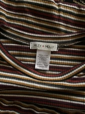 MILEY + MOLLY T-Shirt Dress L striped ribbed stripes stretch bodycon knee length