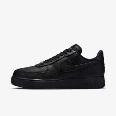 New Nike Air Force 1 Low Perforated SP Shoes - Triple Black
