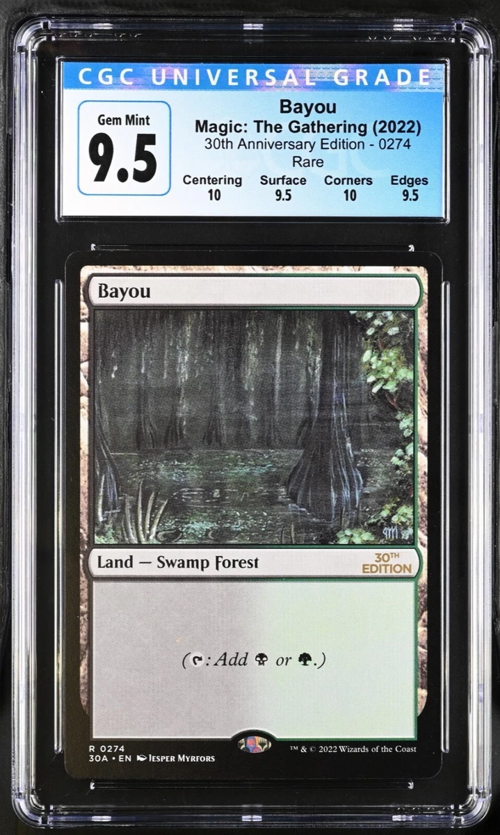 30th Anniversary MTG Dual lands Bayou CGC 9.5