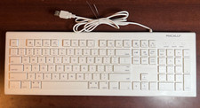 Macally Full Size USB Wired Keyboard MKEYE for Mac and PC White MKEYE