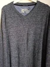 Jumper Pulover XL Grey Marl V Neck Sweatshirt Casual School Globe Trotter Mens