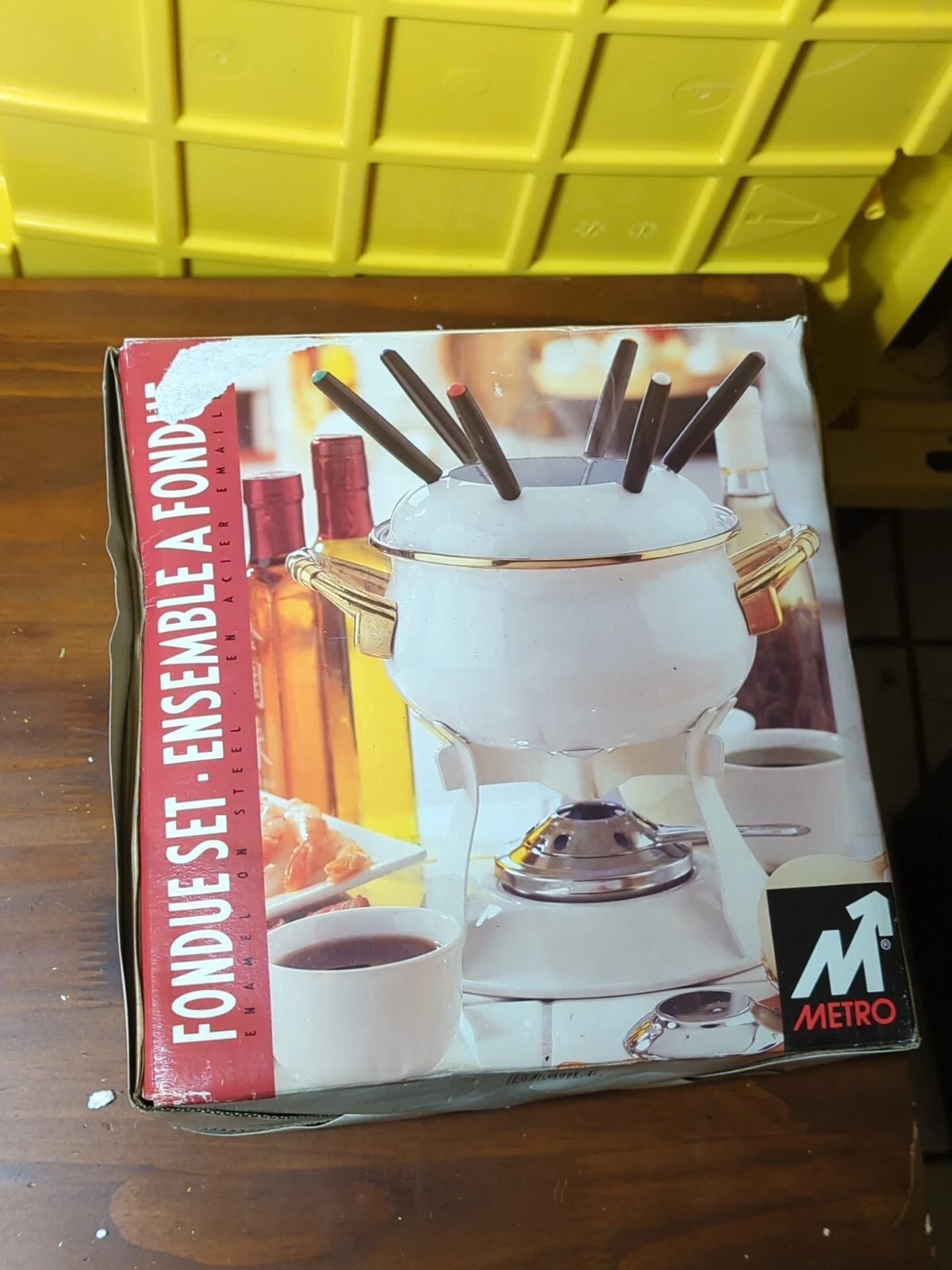 Metro Stainless Steel Vintage MCM Fondue Pot Set NEW OPEN BOX