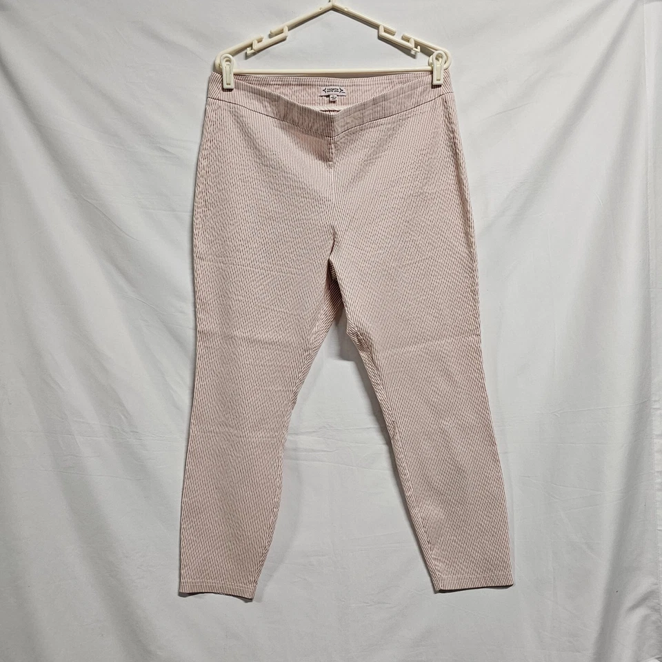 Pantalones Legging Nanette Lepore Rayas Elásticos Mujer Talla XL Algodón Rosa Foto 3 de 4