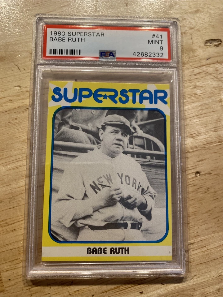 Babe Ruth PSA 9 MINT Superstar 1980 Vintage Baseball Card New York Yankees MLB - Image 2 of 4