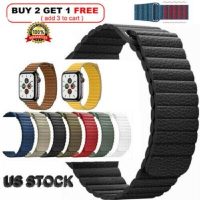 40 38 42 44mm Magnetic Leather Loop Strap Apple Watch Band Series 8/7/6/5/4/3/SE