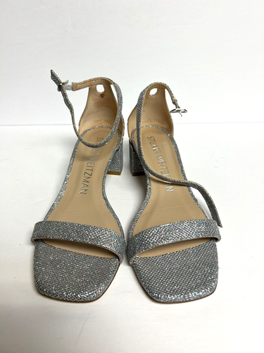 Stuart Weitzman Womens Nudistcurve 35 Heeled Sandals Silver, Size 8 M - Picture 3 of 6