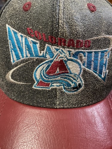 Vintage Colorado Avalanche NHL Genuine Leather Hat, Cap - Picture 2 of 10