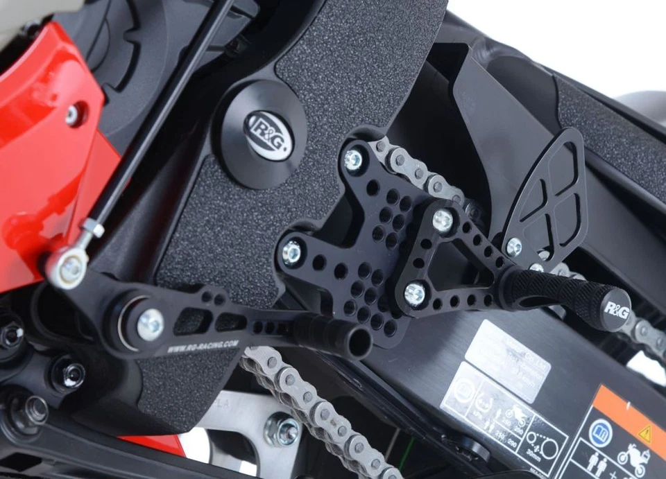 Juegos traseros ajustables R&G Racing negros para BMW HP4 ABS 2009-2014 Foto 4 de 4