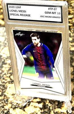 LIONEL MESSI 2020 LEAF “SPECIAL RELEASE” GRADED GEM-MT 10 #TP-07