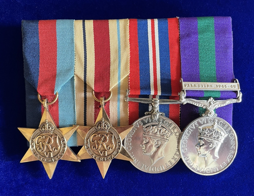 WW2 British Medal group with Palestine GSM LCpl M Bond Coldstream Guards