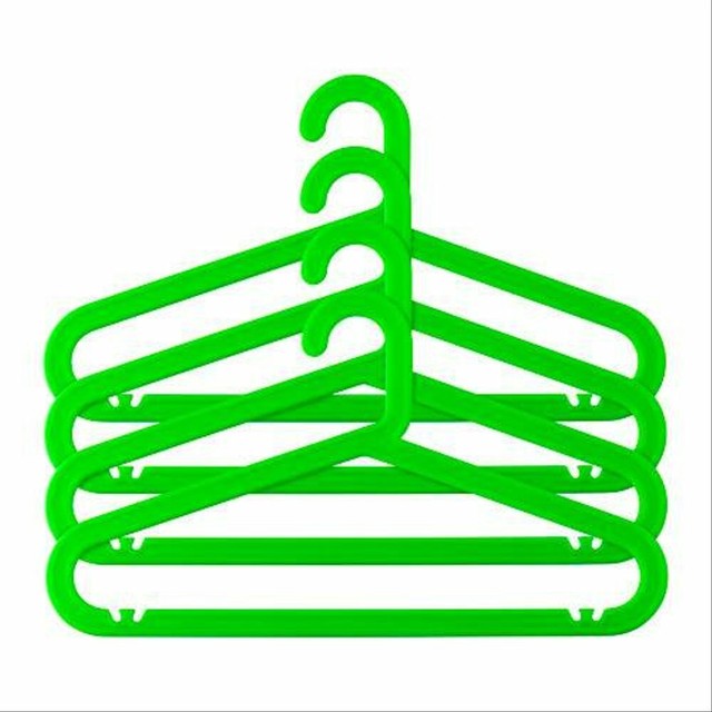 IKEA Adult size Plastic Clothes Hangers SPRUTT Quality Green Lot of 6