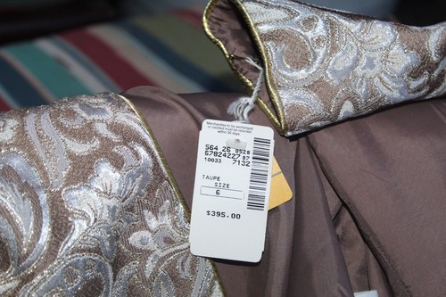 SAKS FIVE AVENUE BROCCATO SPEC. GIACCA DA OCCASIONE, METALLIZZATA EMB. W Z 6 nuovo con etichetta - Foto 6 di 6