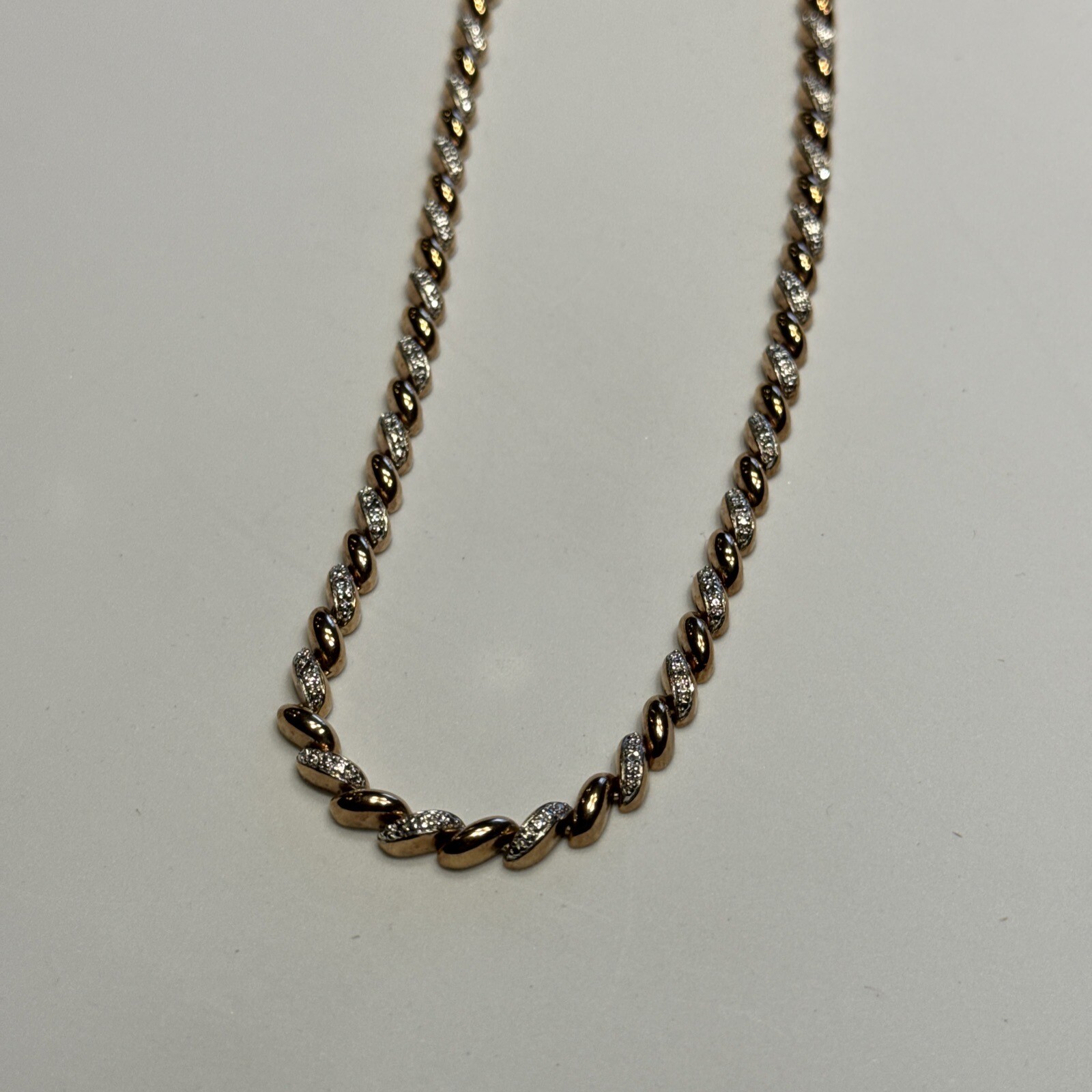 17” vtg gold over sterling silver necklace 925 San Marco link chain ...