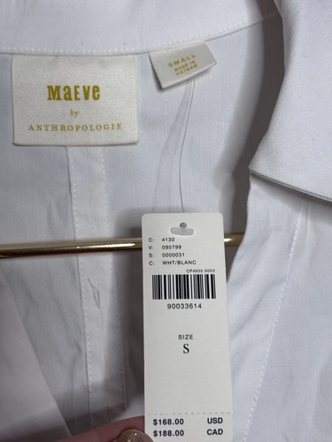Maeve Anthropologie Colette White Midi Dress Size Small New Coastal (flaws) - Picture 9 of 11