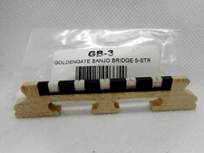 Golden Gate GB-3 Deluxe 5-String Banjo Bridge With Bone Inserts, 5/8" High
