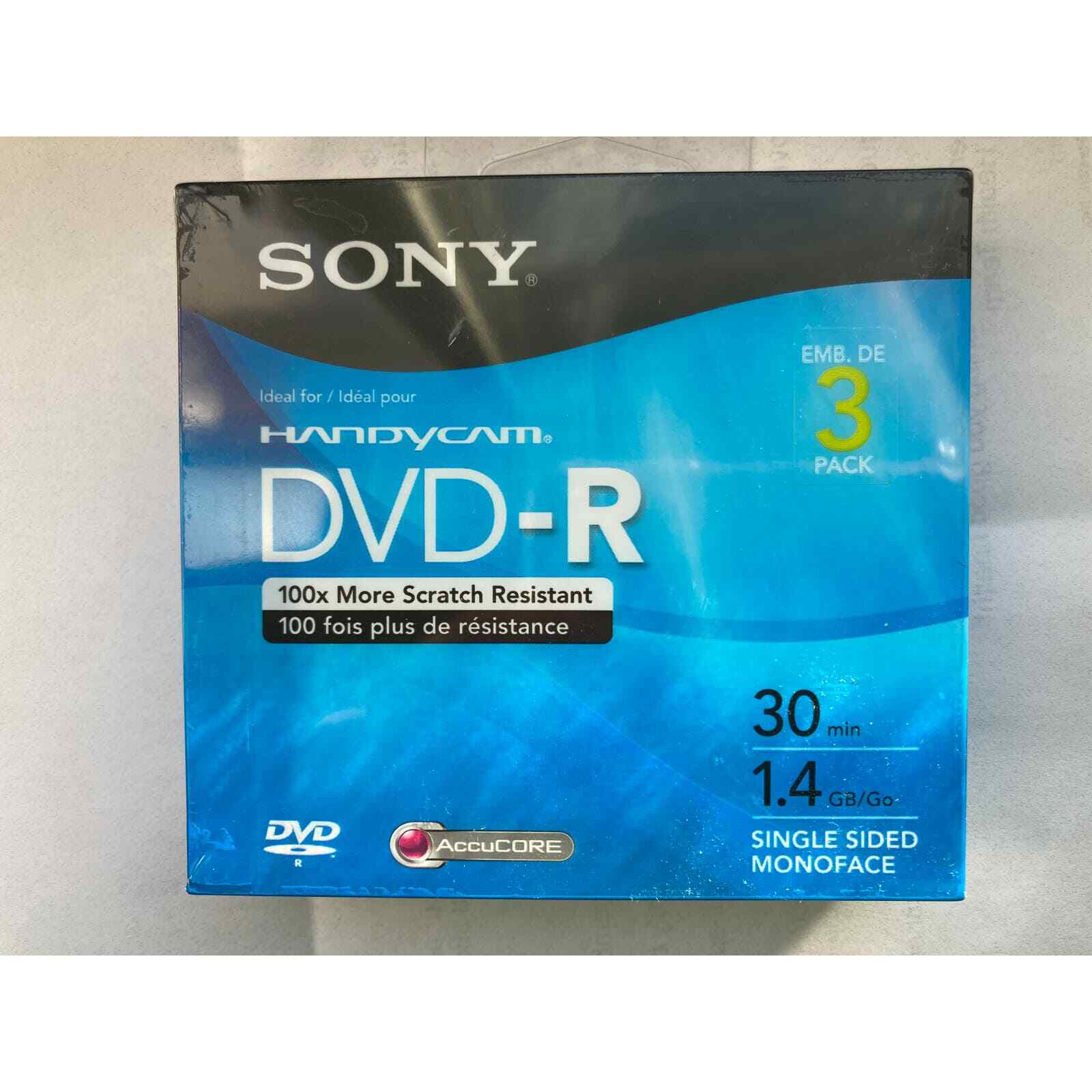 Sony 3DMR30R1H Handycam DVDR Discs 3 Pack 1.4GB Single Sided Disc New