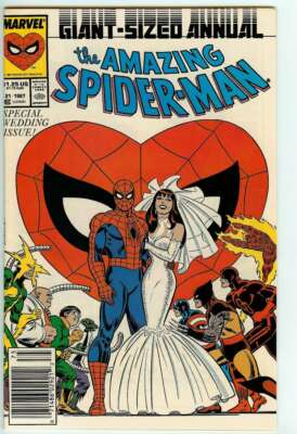 AMAZING SPIDER-MAN ANNUAL #21 7.5 // WEDDING ISSUE NEWSSTAND EDITION 1987