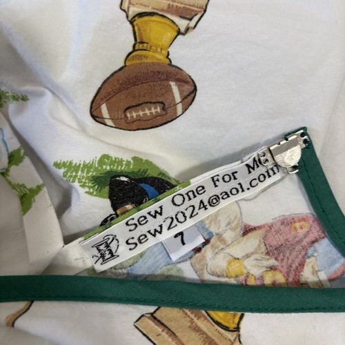 Vintage Boys Pajama Set Handmade Football Print size 7 - Picture 10 of 12