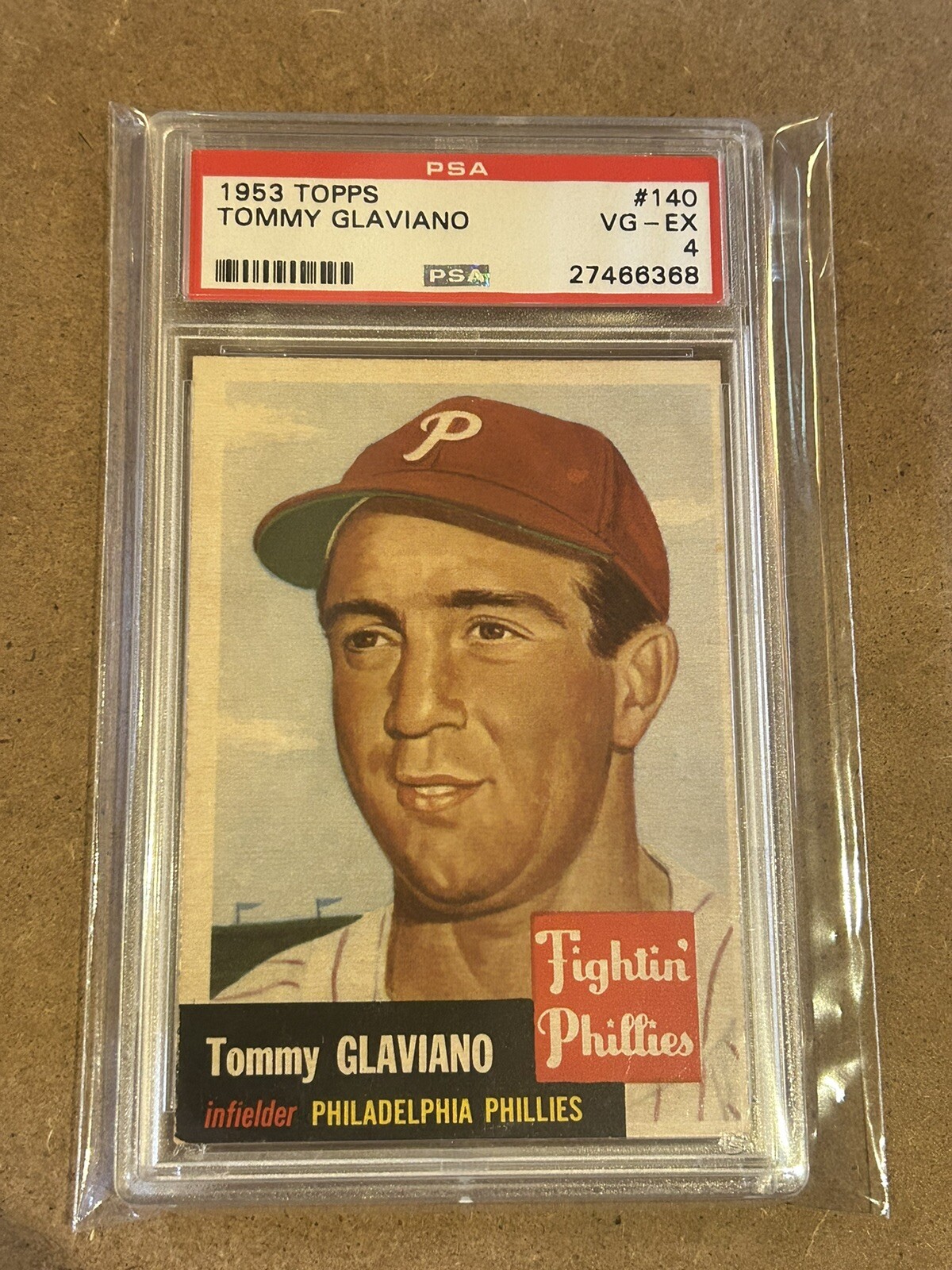 1953 Topps TOMMY GLAVIANO #140 PSA 4 VG-EX Phillies SB1